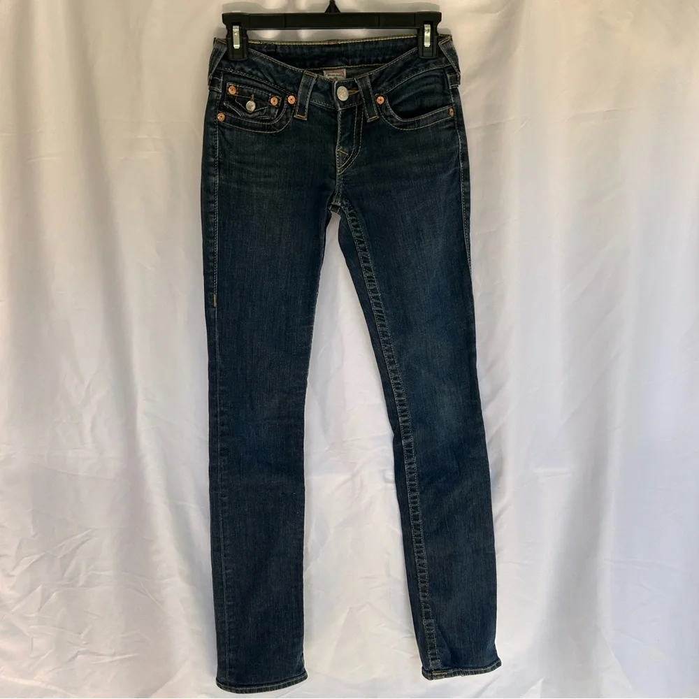 True Religion Women's Denim Jeans with Gold Details Size 26 - Picture 2 of 10